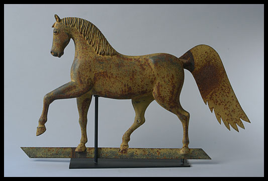 Cast Iron Horse Weathervane with Mustard Sizing