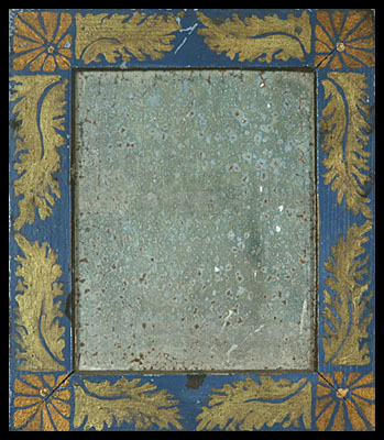 Miniature Painted Mirror in Blue Paint