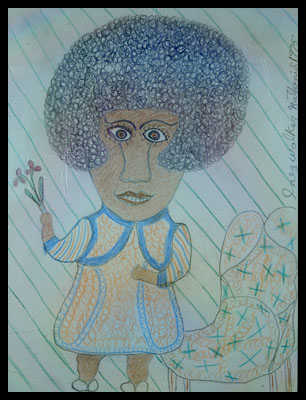 Inez Nathaniel - "Lady with Two Flowers"