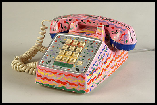 Paint Decorated Telephone by Henry Ray Clark